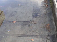 Stehendes Wasser durch verstopften Dachgully